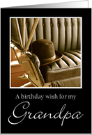 Hat and Carriage Grandpa Happy Birthday Wish card