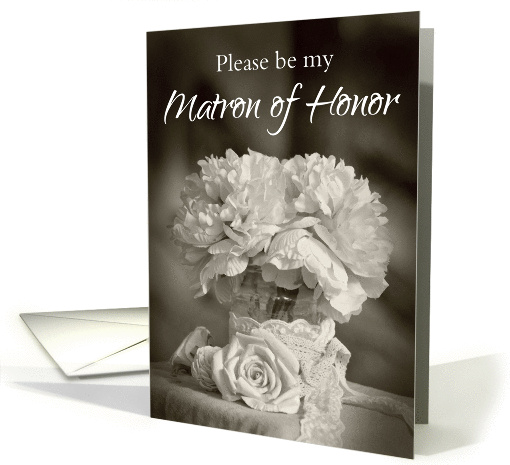 Rustic Mason Jar, Please be my Matron of Honor card (1387670)