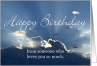 I will be with you on your Birthday, from departed loved one. card