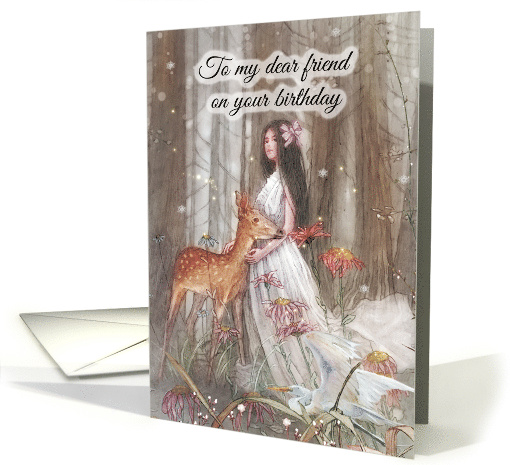 Dear Friend Birthday Card with Princess and Deer card (1658056)