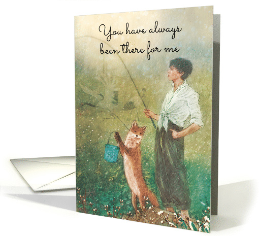 Like a Father Father's Day Fishing Fox card (1727818)