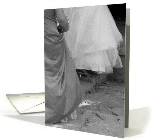 Wedding Dresses Bridal Black and White Note Card (Blank Inside) card