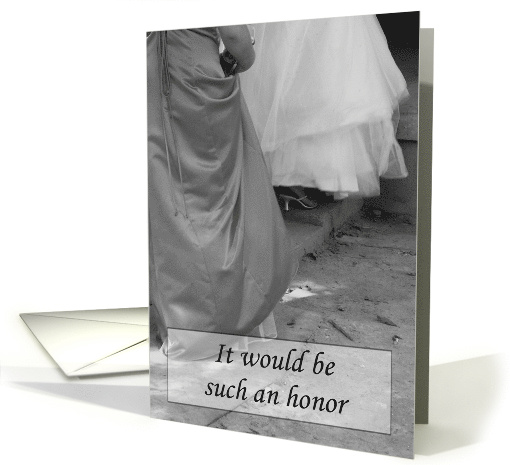 Wedding Maid of Honor Request Invitation Elegant Dresses card (217404)