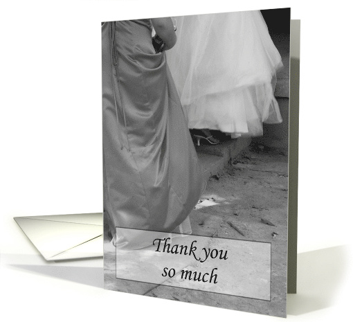 Maid of Honor Bridal Party Elegant Dresses Thank You card (228298)