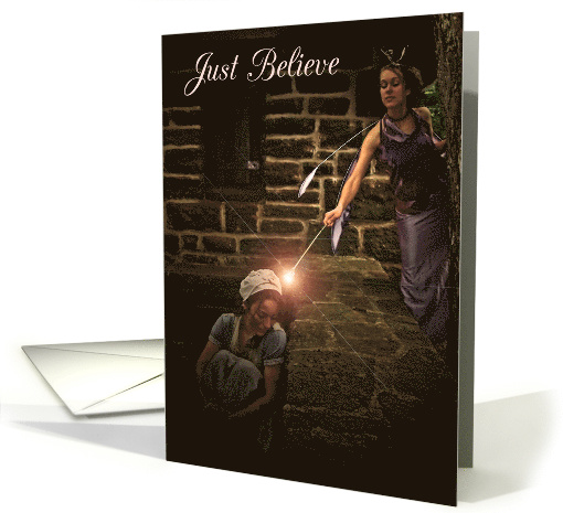 Just Believe Cinderella and Fairy Encouragement (Blank Inside) card