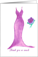 Watercolor Pink Dress Thank You for Being My Matron of Honor card