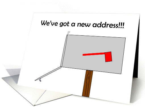 New Address with mailbox, Customizable card (252564)