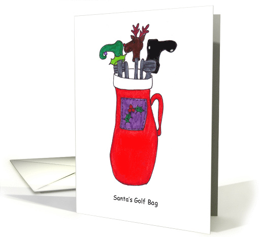 Santa's Golf Bag Funny Christmas card (282545)