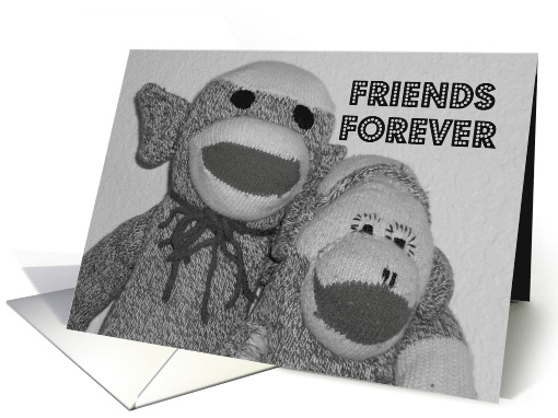 Happy Birthday Forever Friend Sock Monkeys card (295176)