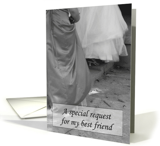 Black and White Dresses Best Friend Maid of Honor Invitation card