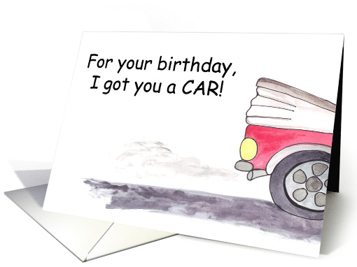Red Convertible CAR for Birthday Humorous card (363649)