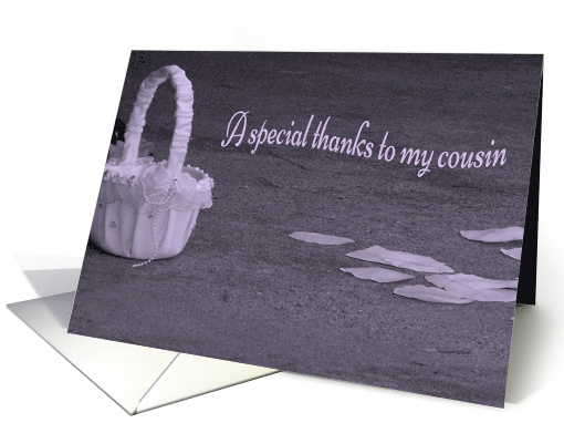 Basket and Petals Cousin Flower Girl Thanks card (377432)