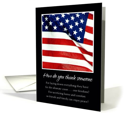 American Flag Thank You for Service to Country card (381103)