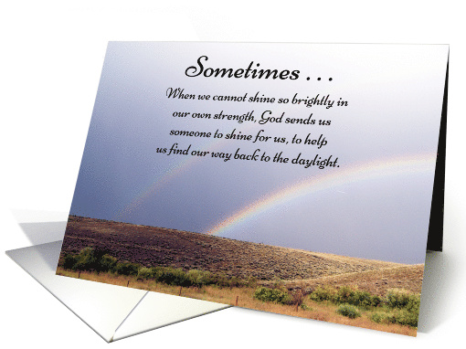 Rainbow Religious Thank You for Being There card (452664)