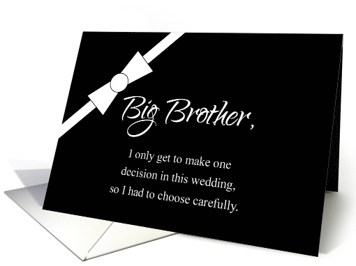 Big Brother Wedding Humorous Best Man Invitation card (458567)