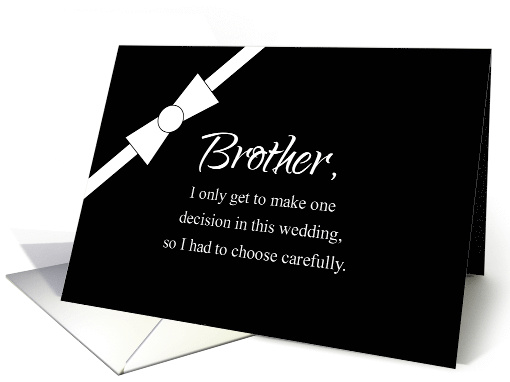 Formal Bowtie Brother Humorous Best Man Invitation card (458575)