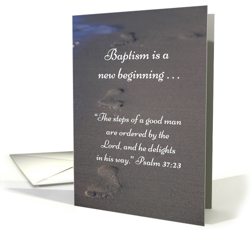 Footprints in the Sand Baptism Blessing Wishes card (586672)