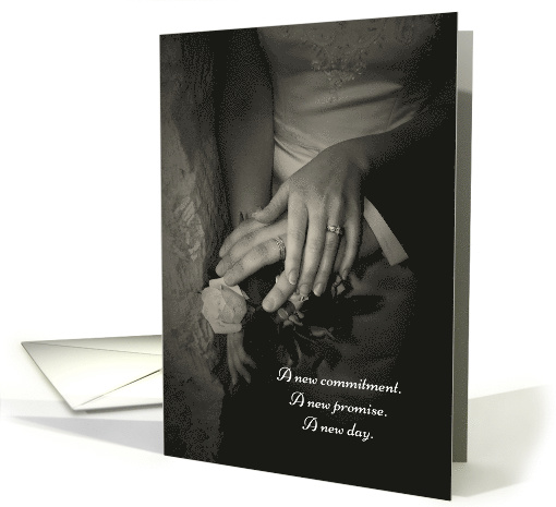 Vow Renewal Invitation, Bride & Groom Hands card (705065)