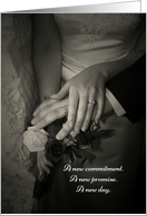 Vow Renewal Invitation, Bride & Groom Hands card