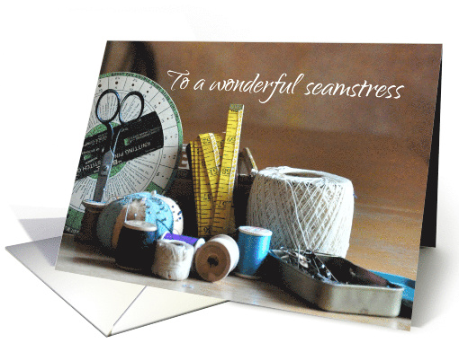Thank You Wedding Seamstress Vintage Notions card (759323)