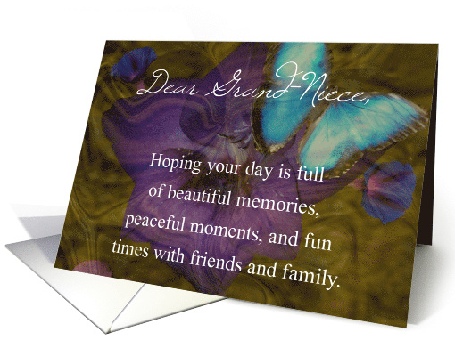 Butterfly Happy Birthday Grand-Niece card (785617)