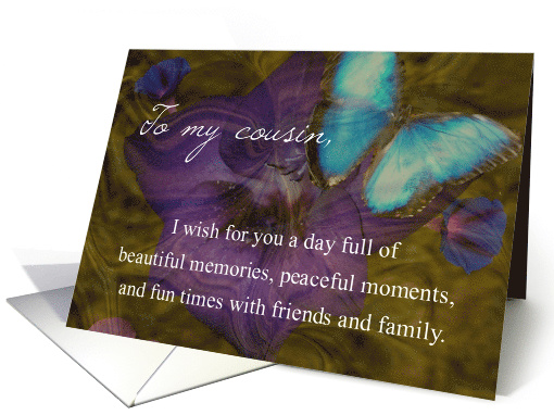 Butterfly Happy Birthday Cousin card (786884)