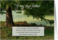 Happy Birthday Stepfather Tree by Pond card
