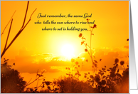 Beautiful Sunset God is Holding You Encouragement card