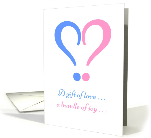 Pink and Blue Question Mark Gender Reveal Invitation card (840453)