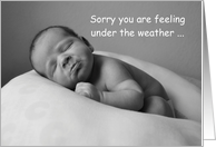 Adorable Pouting Baby Get Well Soon card