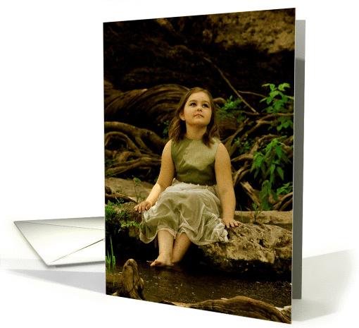 Little Girl by the Water (blank inside) card (947764)