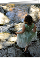 Little Girl Stepping into the Water (blank inside) card