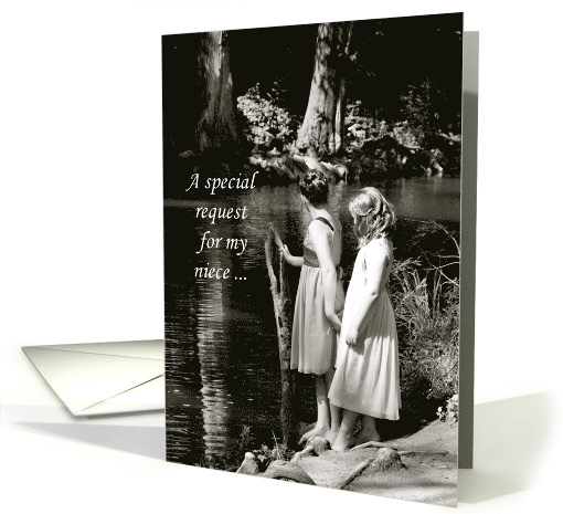 Two Girls by a Pond Niece Flower Girl Invitation card (959795)