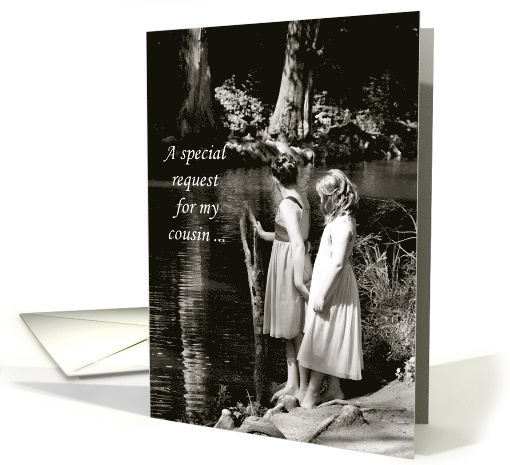 Two Girls by a Pond Cousin Junior Bridesmaid Invitation card (962967)