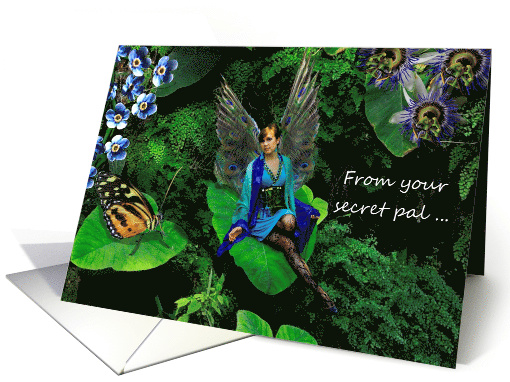 Secret Pal Hello Fairy Peacock Garden card (964609)