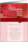 To my Valentine on Your Birthday Why do I Love You card
