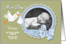 It’s a Boy! New Baby Announcement - Custom Photo & Name Stork card