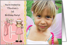 Young Girl’s Age & Name Specific C Birthday Party Invitation card