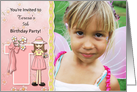 Young Girl’s Age & Name Specific T Birthday Party Invitation card