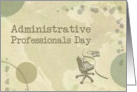 Administrative Professionals Day neutral colors w/ desk, chair, phone card