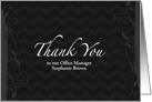 Admin Professionals Day Thank You, black w/ subtle chevron background card