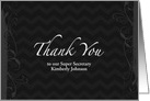 Admin Professionals Day Thank You, black w/ subtle chevron background card