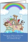 Expecting Twins Baby Shower Invitation Custom Name - Noah’s Ark card