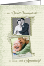 Great Grandparents on 60th Anniversary-Custom Years, Then & Now Photo card