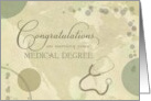 Medical Degree Congratulations Neutral Colors with Stethoscope card