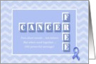 Cancer Free! Blue chevron congratulations card