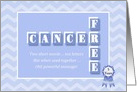 5 Year Anniversary Cancer Free! Custom blue chevron congratulations card
