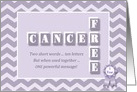 1 Year Anniversary Cancer Free! Custom purple chevron congratulations card