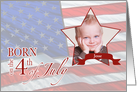 Birthday - Born on the 4th of July Custom Photo/Name card