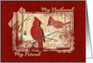 Christmas, My Husband My Friend Redbird Couple card